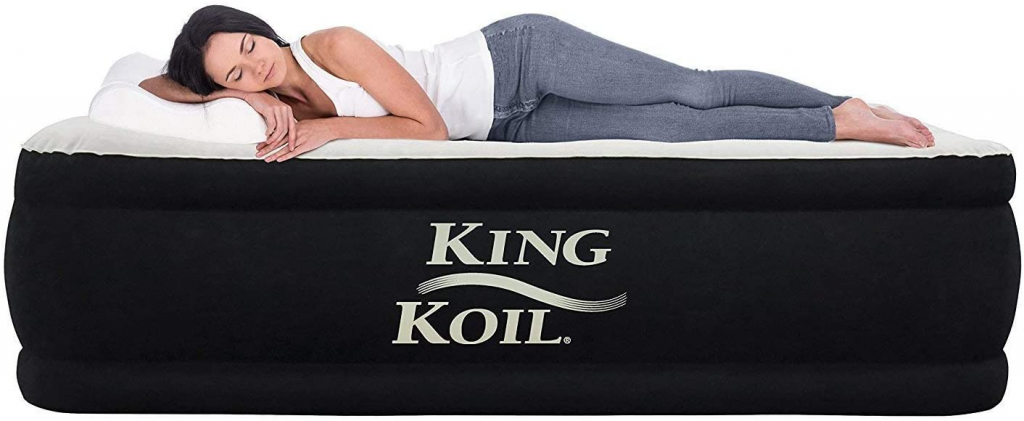 King Koil California King Luxury Raised Air Mattress with Built-in Pump  review