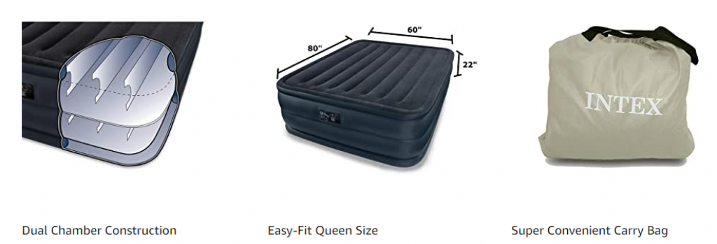 Intex Raised Downy Airbed with Built-in Electric Pump