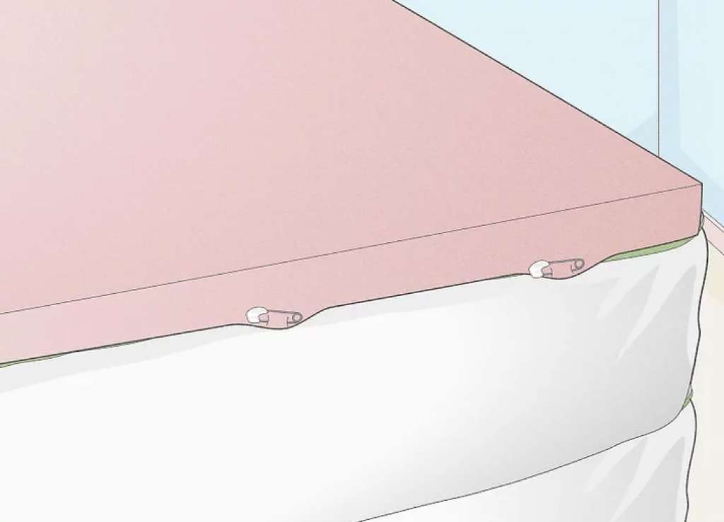 keep mattress pad in place safety pins